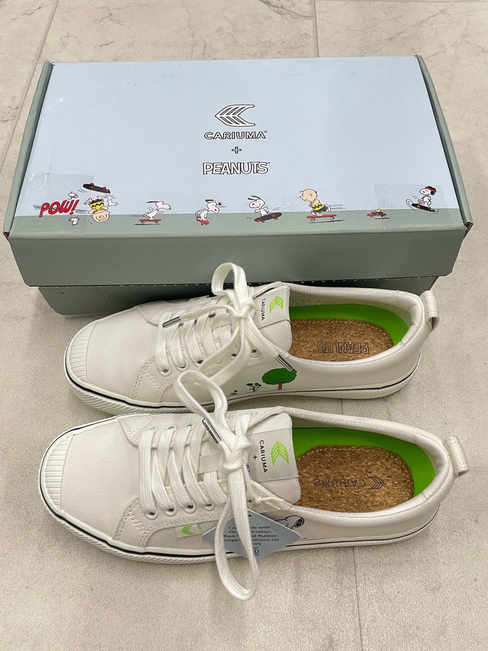 (CA-8) Cariuma+ Peanuts Oca Low Earth Day Off-white Canvas Sneaker
